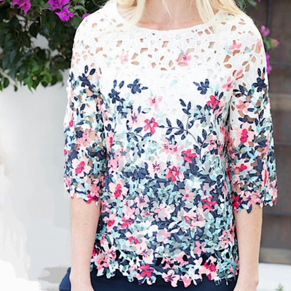 🌞 3/$15 Charter Club Floral Blouse